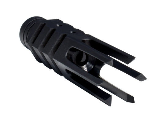 6 Prong Muzzle Brake for 1/2x28 AR-15, Steel Black