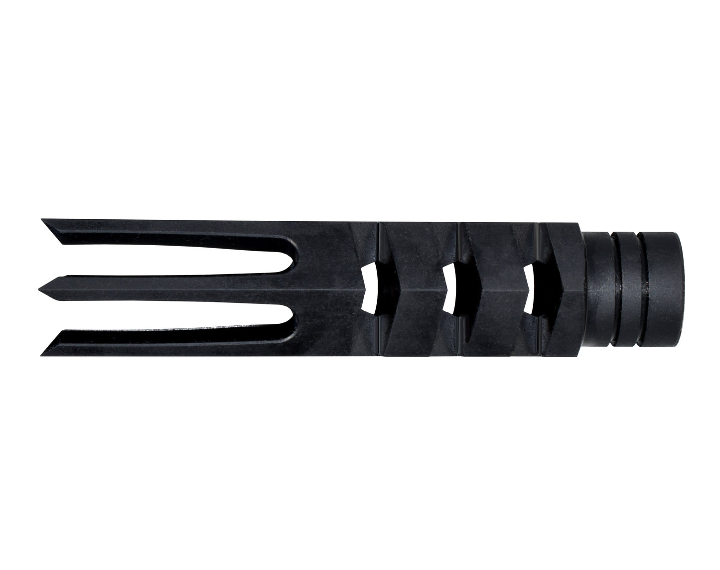6 Prong Muzzle Brake for 1/2x28 AR-15, Steel Black