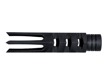 6 Prong Muzzle Brake for 1/2x28 AR-15, Steel Black