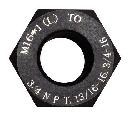 Barrel Muzzle Thread Adapter/Converter M16-1 LH Thread, to 3/4 NPT, 13/16-16, 3/4-16