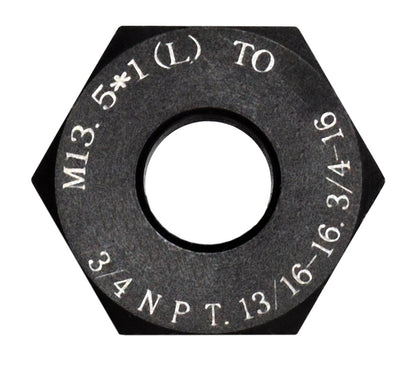 Barrel Muzzle Thread Adapter/Converter M13.5-1 LH Thread, to 3/4 NPT, 13/16-16, 3/4-16