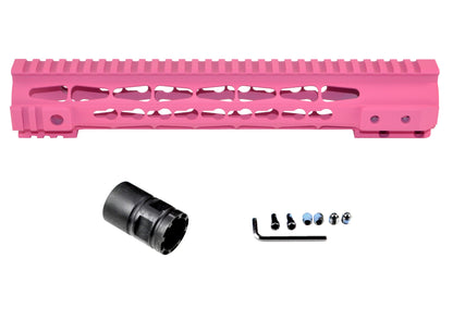 Presma® Gorilla Series LR .308 Free Float Keymod Handguard Rail, Cerakote Pink 12" Low Profile