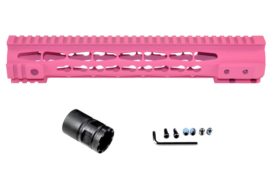 Presma® Gorilla Series LR .308 Free Float Keymod Handguard Rail, Cerakote Pink 12" Low Profile