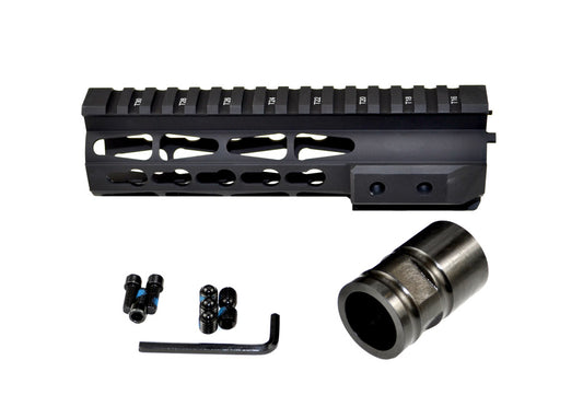 Presma® Jackal Series Free Float Handguard Quad Rail 7" Carbine Length with KeyMod for .223 and 5.56