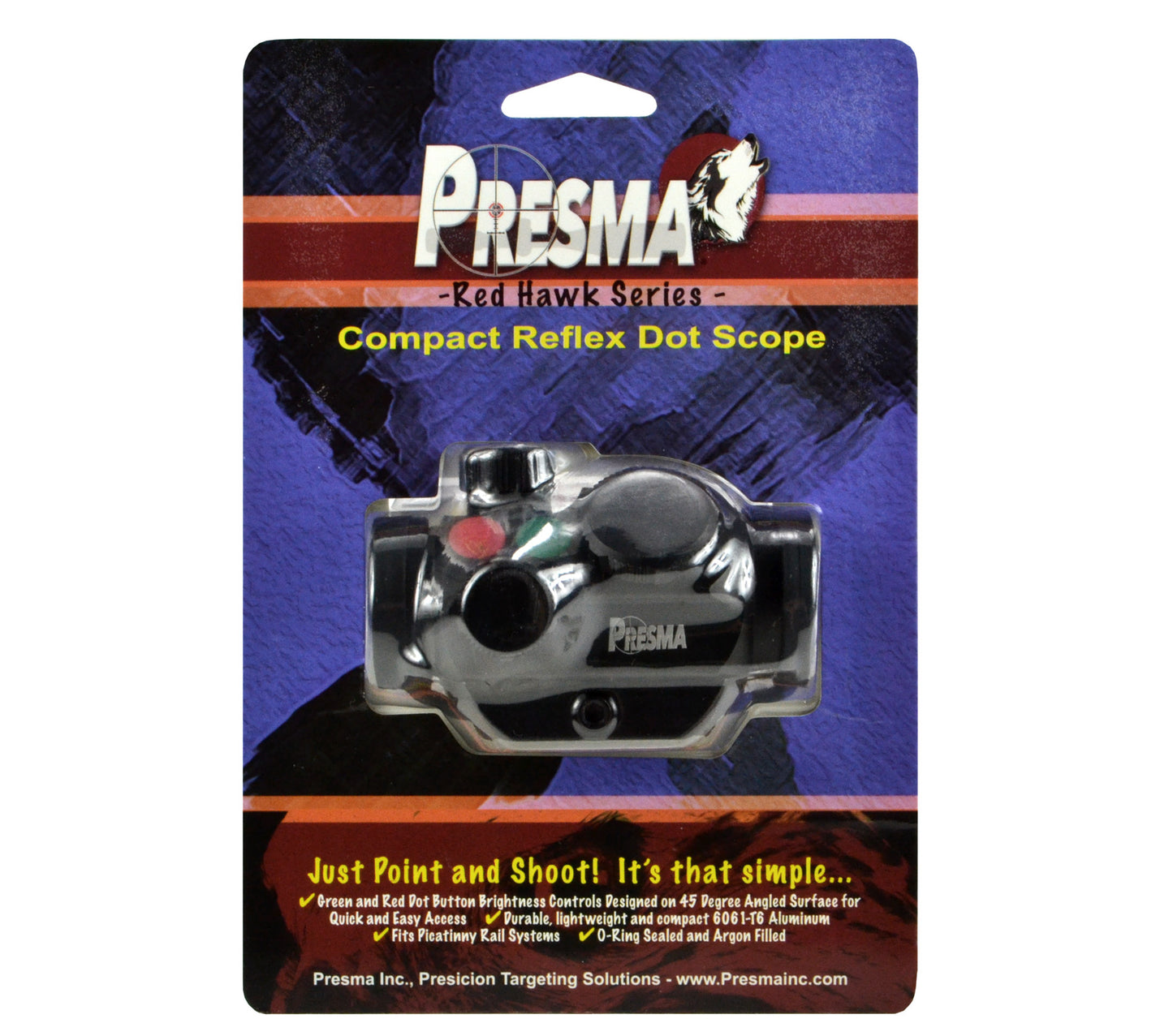 Presma® Red Hawk Series 20mm Compact Reflex Red/Green Dot Scope