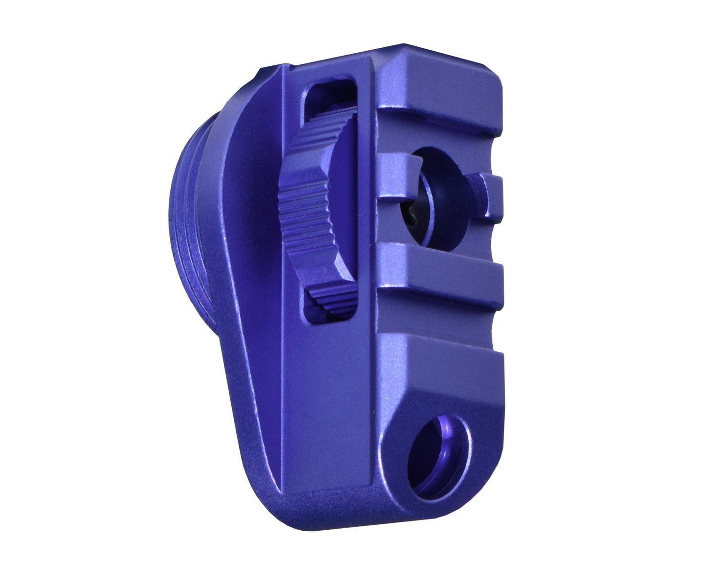 New! Aluminum Bufferless Stock Adapters with Picatinny Rails and QR Holes, Purple