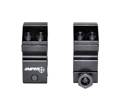 1" Dia. High Profile Scope Rings For Picatinny Rail System - Aluminum - Black