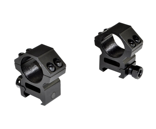 1" Dia. Medium Profile Scope Rings For Picatinny Rail System - Aluminum - Black