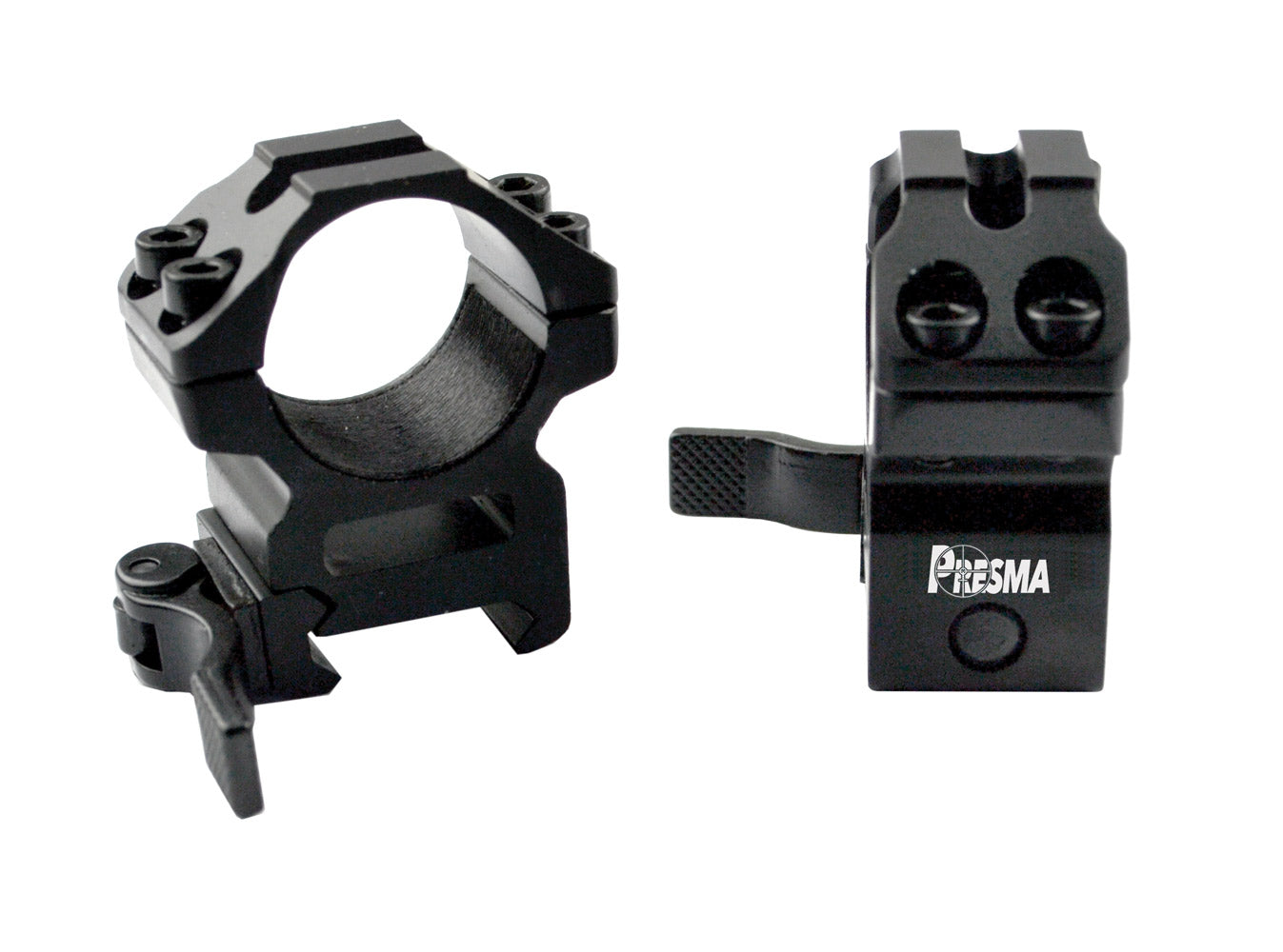 Presma® Wing Series, 1” Quick Release Medium Profile Scope Rings for Picatinny/Weaver Rails