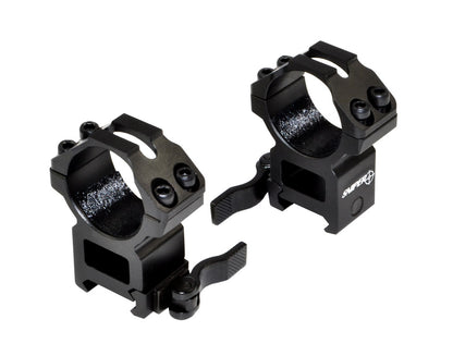 Presma® Wing Series, 30mm Quick Release High Profile Scope Rings for Picatinny/Weaver Rails