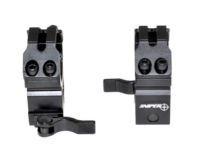 Presma® Wing Series, 30mm Quick Release High Profile Scope Rings for Picatinny/Weaver Rails