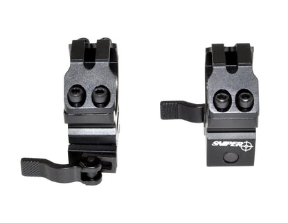 Presma® Wing Series, 30mm Quick Release Medium Profile Scope Rings for Picatinny/Weaver Rails