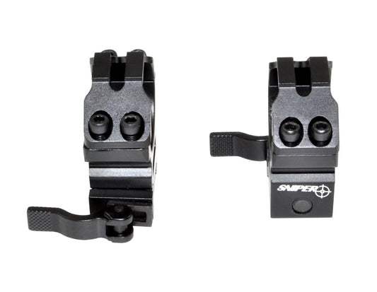Presma® Wing Series, 30mm Quick Release Medium Profile Scope Rings for Picatinny/Weaver Rails