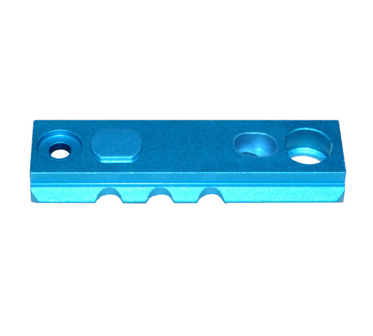 3 Piece Picatinny Rail Section Kit for Keymod Style Slots, Blue Anodized