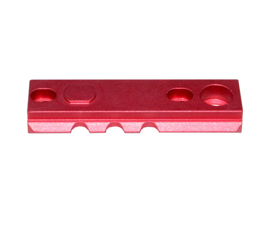 3 Piece Picatinny Rail Section Kit for Keymod Style Slots, Red Anodized