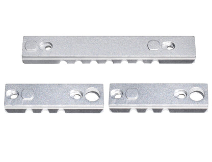 3 Piece Picatinny Rail Section Kit for M-LOK Style Slots, Black Anodized