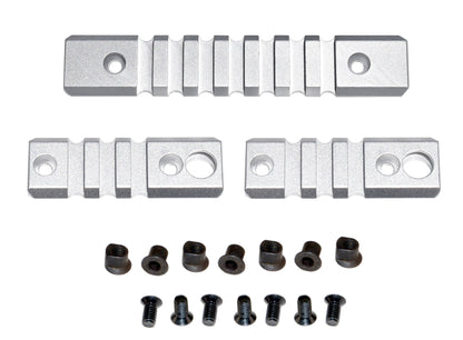 3 Piece Picatinny Rail Section Kit for M-LOK Style Slots, Black Anodized
