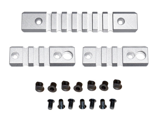 3 Piece Picatinny Rail Section Kit for M-LOK Style Slots, Black Anodized