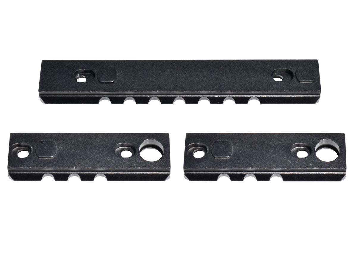 Keymod Rail Section 3 Piece Picatinny Rail Section Kit for Keymod Style Slots, Black Anodi ...