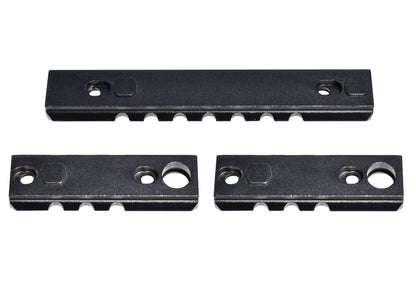 3 Piece Picatinny Rail Section Kit for Keymod Style Slots, Black Anodized