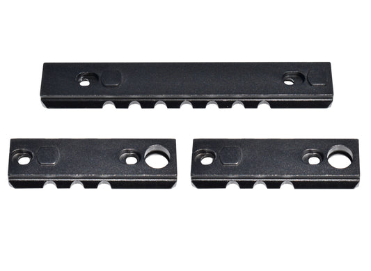 3 Piece Picatinny Rail Section Kit for Keymod Style Slots, Black Anodized
