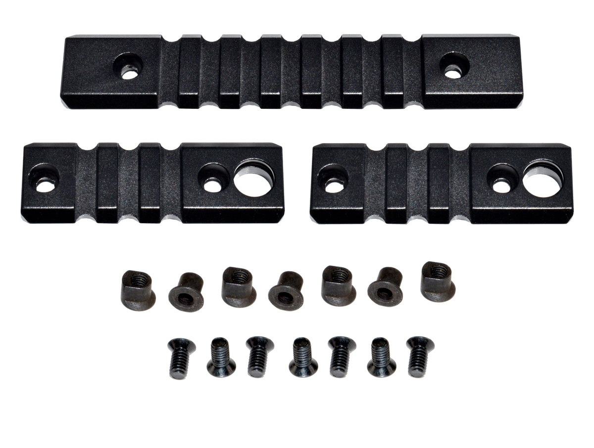Keymod Rail Section 3 Piece Picatinny Rail Section Kit for Keymod Style Slots, Black Anodi ...