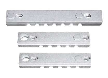 3 Piece Picatinny Rail Section Kit for Keymod Style Slots, Silver Anodized