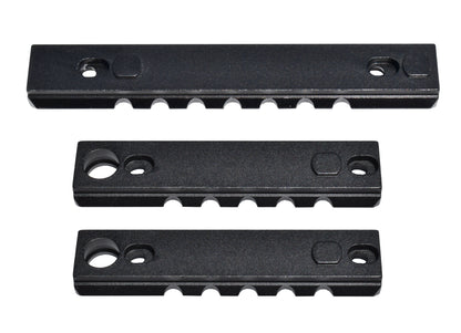 3 Piece Picatinny Rail Section Kit for M-LOK Style Slots, Black Anodized