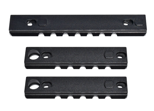3 Piece Picatinny Rail Section Kit for M-LOK Style Slots, Black Anodized