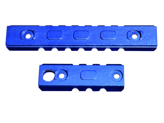 3 Piece Picatinny Rail Section Kit for M-LOK Style Slots, Dark Blue Anodized