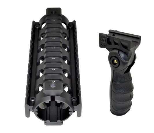 Carbine Length Handguard for AR-15 223 with Folding Black Polymer Foregrip