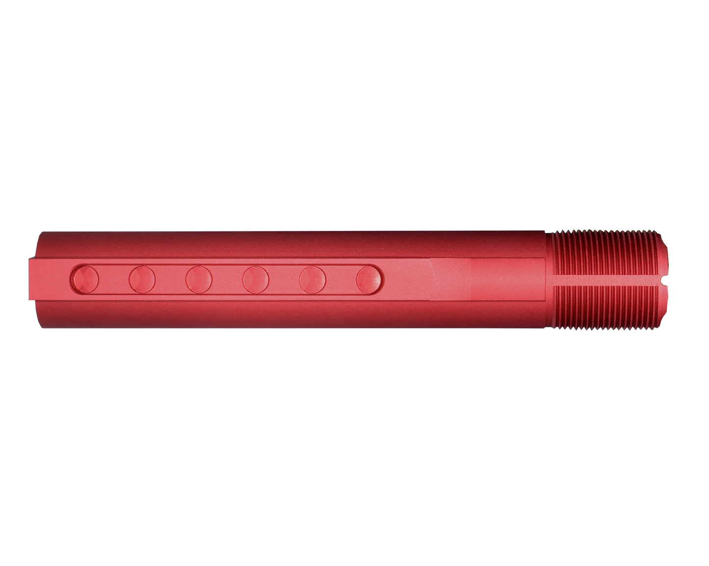 6 Position Military Spec Buffer Tube for AR Stocks, Red.