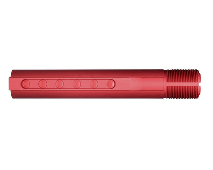 6 Position Military Spec Buffer Tube for AR Stocks, Red.