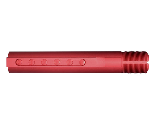 6 Position Military Spec Buffer Tube for AR Stocks, Red.
