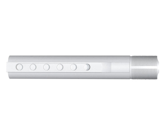 6 Position Military Spec Buffer Tube for AR Stocks, Silver.