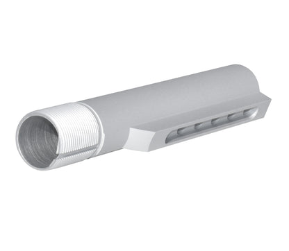 6 Position Military Spec Buffer Tube for AR Stocks, Silver.