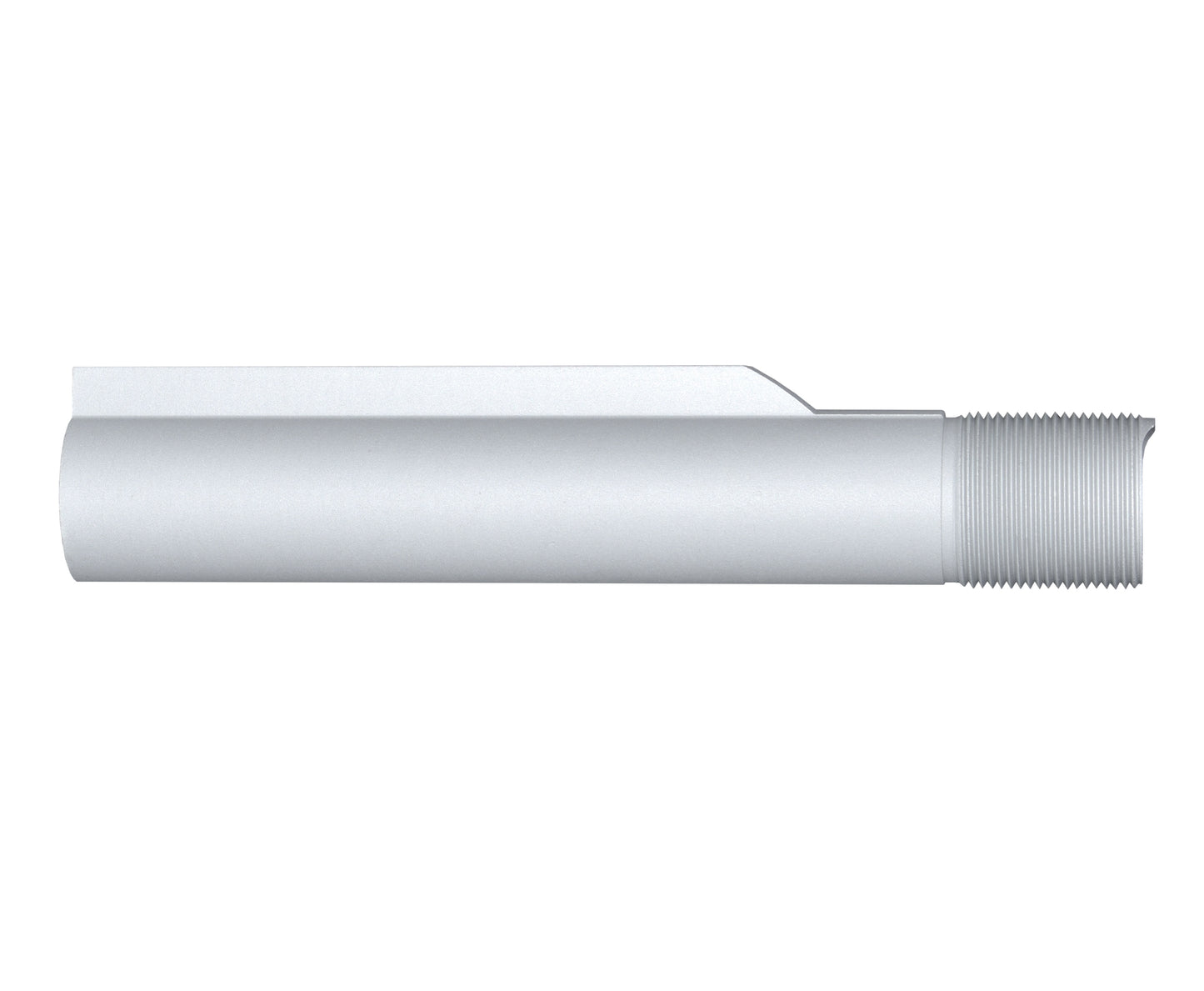 6 Position Military Spec Buffer Tube for AR Stocks, Silver.