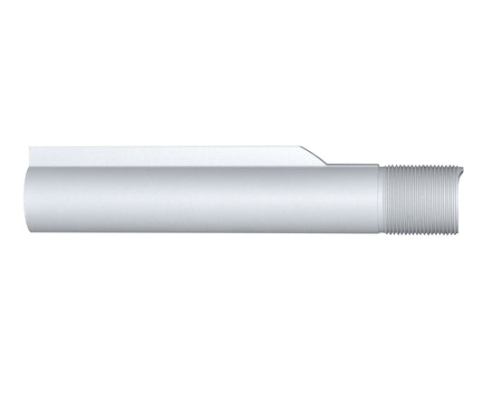 6 Position Military Spec Buffer Tube for AR Stocks, Silver.