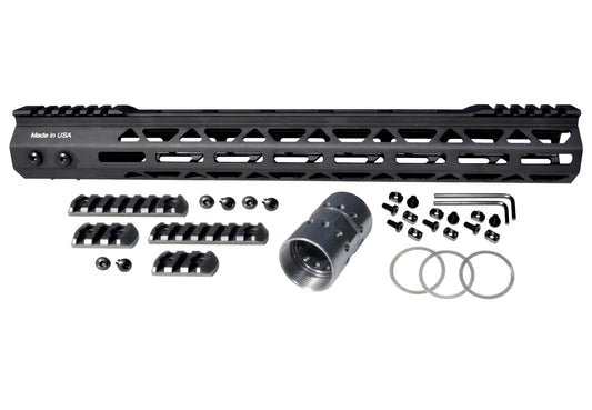 Super Light 15" Free Float M-LOK Handguard with Partial Top Rail, AR-15 .223/5.56.
