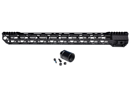 Super Light 19.5" Free Float M-LOK Handguard with Partial Top Rail, AR-10, LR 308. High Profile